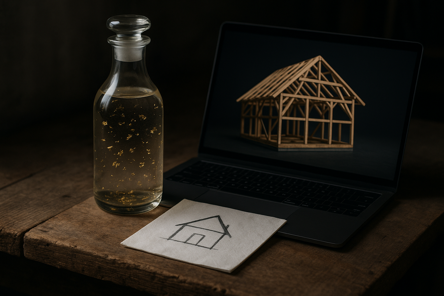 The wild story of how a gold-flake-water-drinking architect's terrible plan led me to create a powerful, browser-based timber frame design tool from scratch.